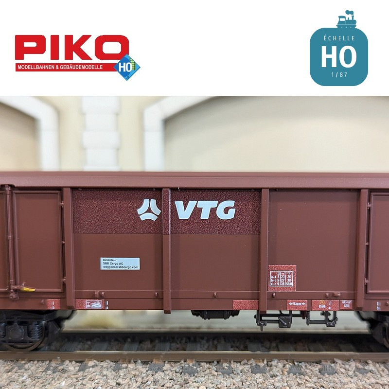 Set 2 wagons tombereaux ouverts Eaos Rübenverkehr VTG Ep VI HO Piko 58279 - Maketis