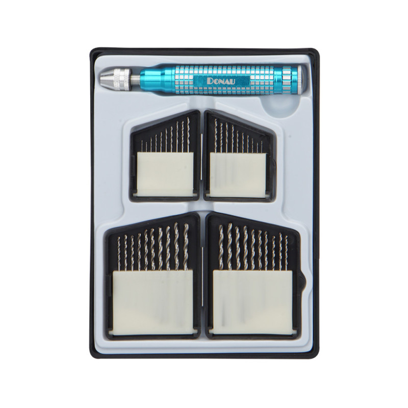 Coffret porte-outils et 40 forets Profiline HSS 0,3 à 2,5mm Donau HSS250 - Maketis
