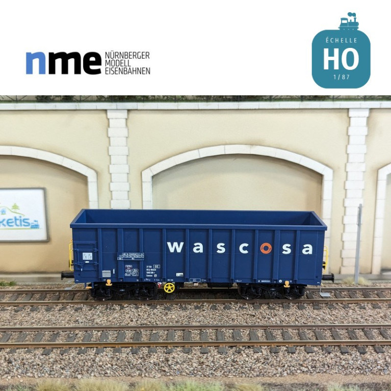 Offener Güterwagen Eamnos 57m³ WASCOSA blau und orange Ep VI HO NME 543620 - Maketis Offener Güterwagen Eamnos 57m³ WASCOSA blau und orange Ep VI HO NME 543620 - Maketis