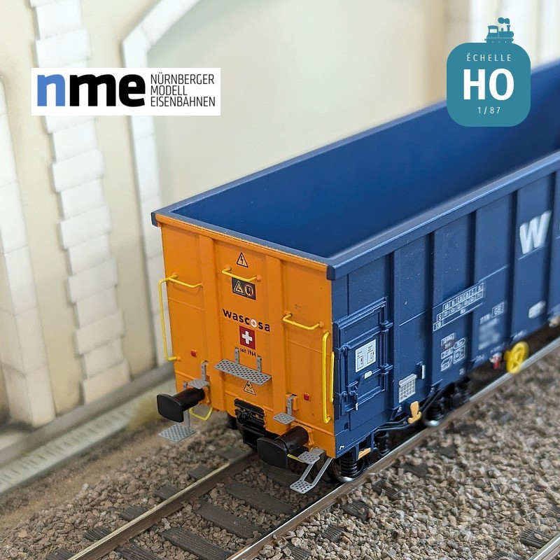 Wagon tombereau Eamnos 57m³ WASCOSA blue and orange Ep VI HO NME 543622 - Maketis