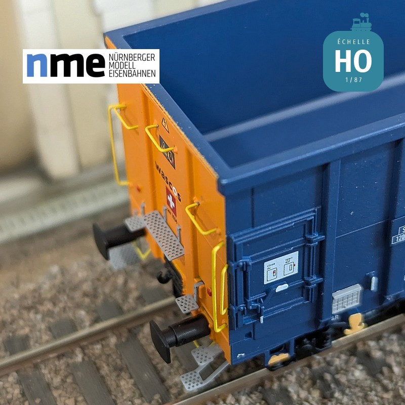 Wagon tombereau Eamnos 57m³ WASCOSA blue and orange Ep VI HO NME 543622 - Maketis