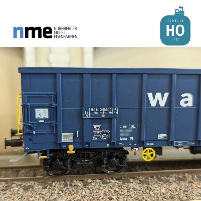 Wagon tombereau Eamnos 57m³ WASCOSA blue and orange Ep VI HO NME 543622 - Maketis Wagon tombereau Eamnos 57m³ WASCOSA blue and orange Ep VI HO NME 543622 - Maketis