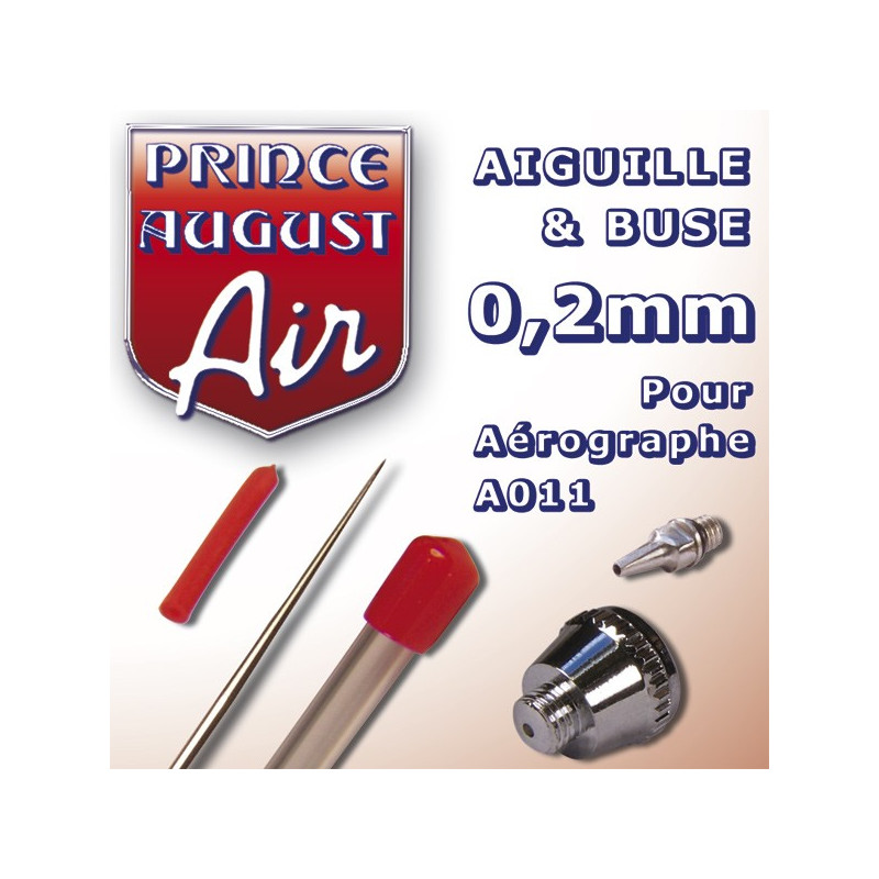 Aiguille & Buse 0,2 pour aérographe A011 Prince August PAAA022 - MAKETIS