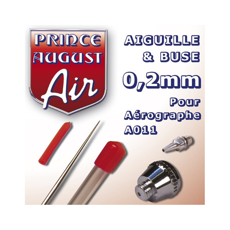 Aiguille & Buse 0,2 pour aérographe A011 Prince August PAAA022 - MAKETIS