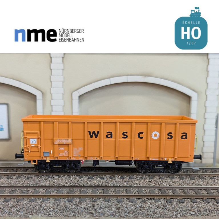 Wagon tombereau Eamnos 57m³ WASCOSA orange et bleu Ep VI HO NME 543601 - Maketis Wagon tombereau Eamnos 57m³ WASCOSA orange et bleu Ep VI HO NME 543601 - Maketis
