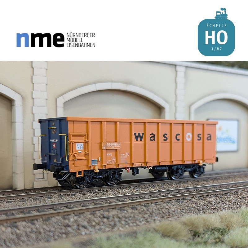Wagon tombereau Eamnos 57m3 WASCOSA orange/blue Ep VI HO NME 543603 - Maketis