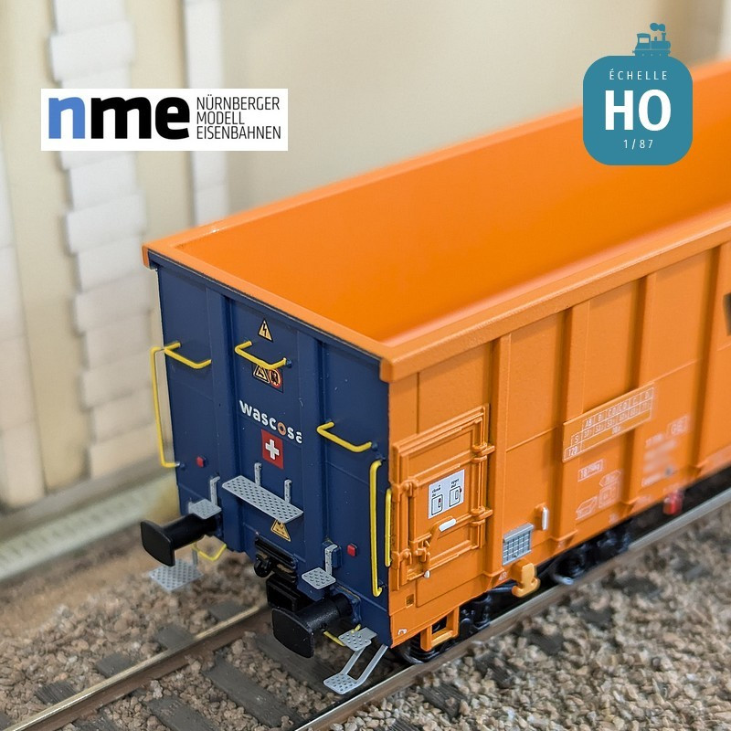 Wagon tombereau Eamnos 57m3 WASCOSA orange/blue Ep VI HO NME 543603 - Maketis