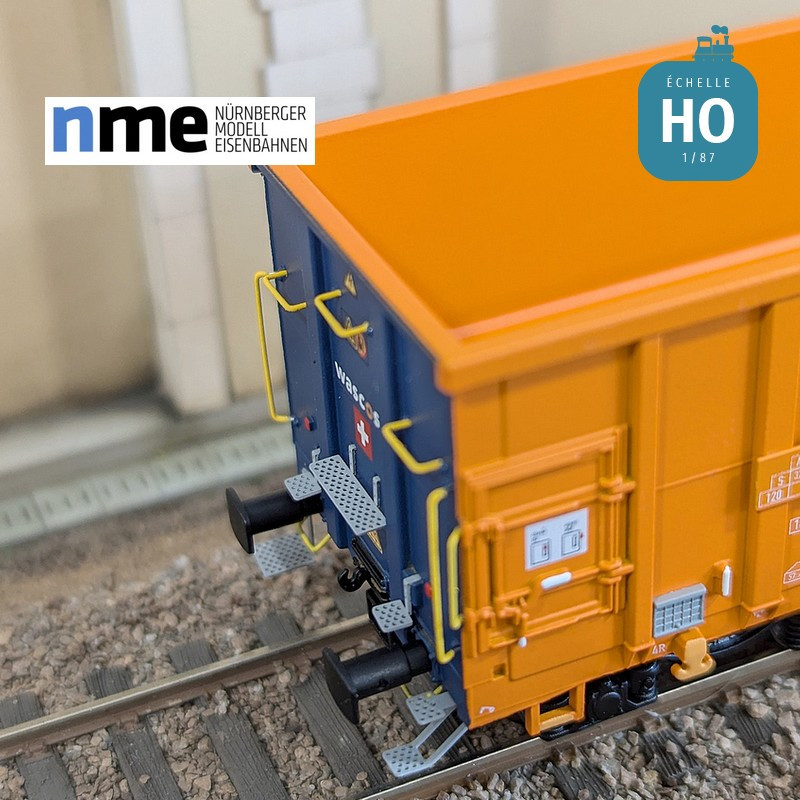 Wagon tombereau Eamnos 57m3 WASCOSA orange/blue Ep VI HO NME 543603 - Maketis