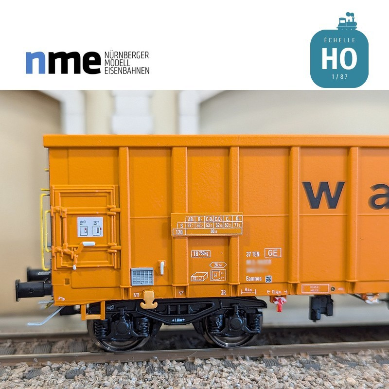 Wagon tombereau Eamnos 57m3 WASCOSA orange/blue Ep VI HO NME 543603 - Maketis