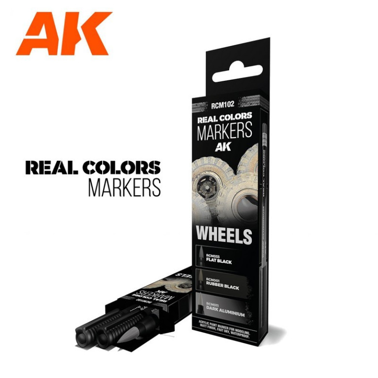 Set de 3 marqueurs Real Colors Wheels (roues) AK Interactive RCM102 - Maketis Set de 3 marqueurs Real Colors Wheels (roues) AK Interactive RCM102 - Maketis