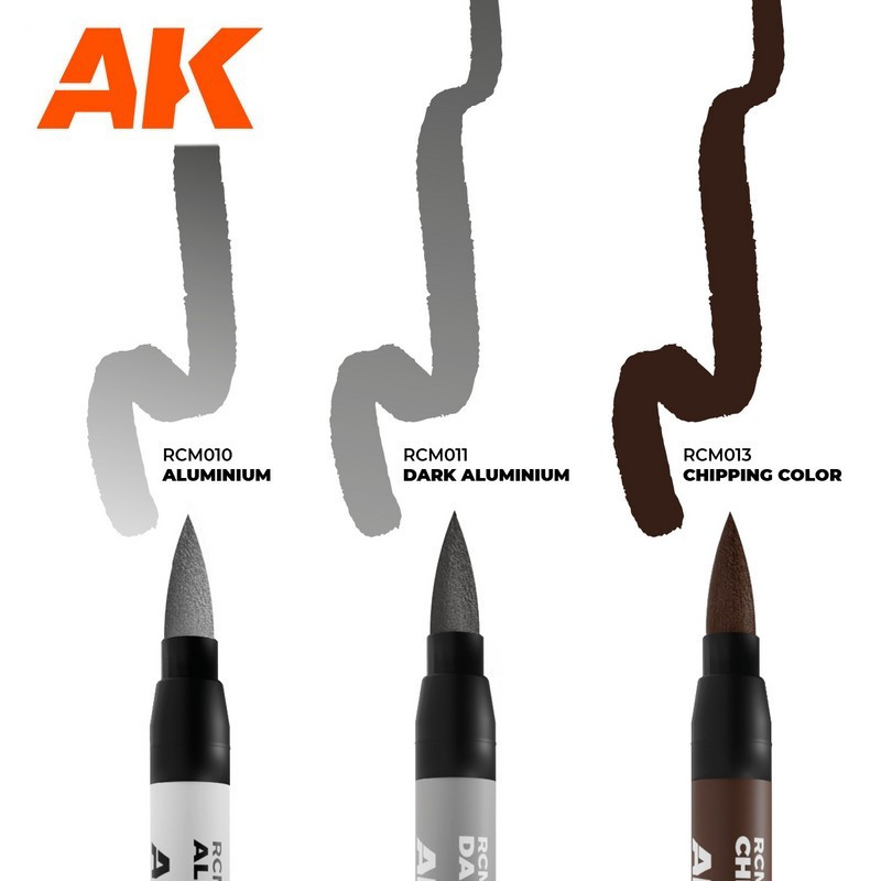 Set de 3 marqueurs Real Colors Chipping (éclats) AK Interactive RCM105 - Maketis
