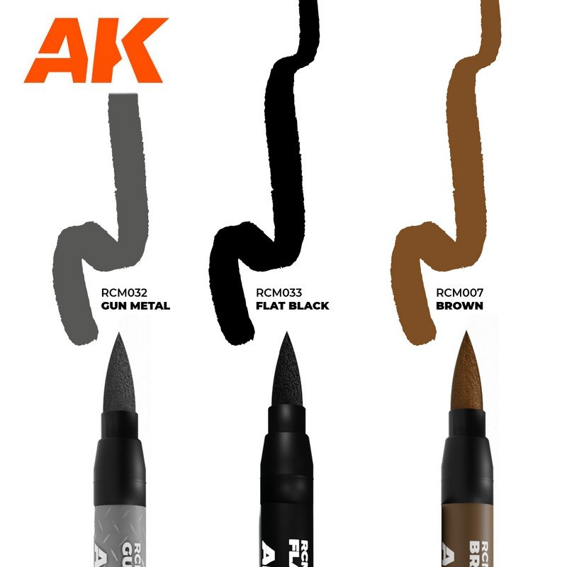 Set de 3 marqueurs Real Colors Weapons (armes) AK Interactive RCM103 - Maketis