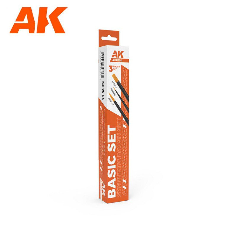 Set de 3 pinceaux et brosses synthétiques Basic AK Interactive AKB103 - Maketis Set de 3 pinceaux et brosses synthétiques Basic AK Interactive AKB103 - Maketis
