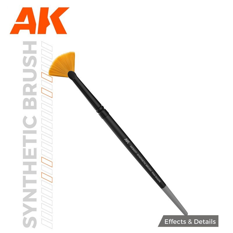 Brosse plate synthétique en forme d'éventail pour pigments AK Interactive AKB017 - Maketis