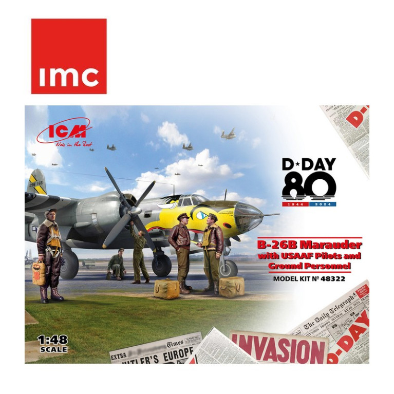 B-26B Marauder, WWII Bombardier américain avec pilotes et personnel au sol de l'USAAF 1/48 ICM 48322 - Maketis B-26B Marauder, WWII Bombardier américain avec pilotes et personnel au sol de l'USAAF 1/48 ICM 48322 - Maketis