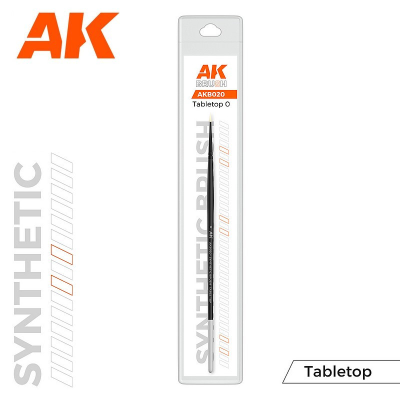 Pinceau synthétique à poils longs Tabletop spécial figurines AK Interactive AKB02X - Maketis