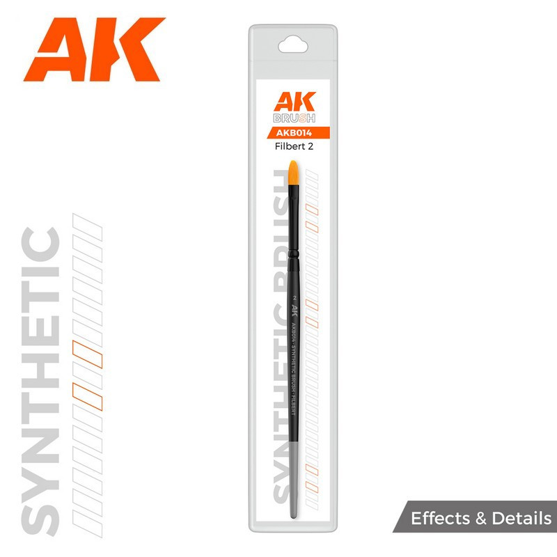 Pinceau synthétique à poils longs Filbert AK Interactive AKB0X - Maketis