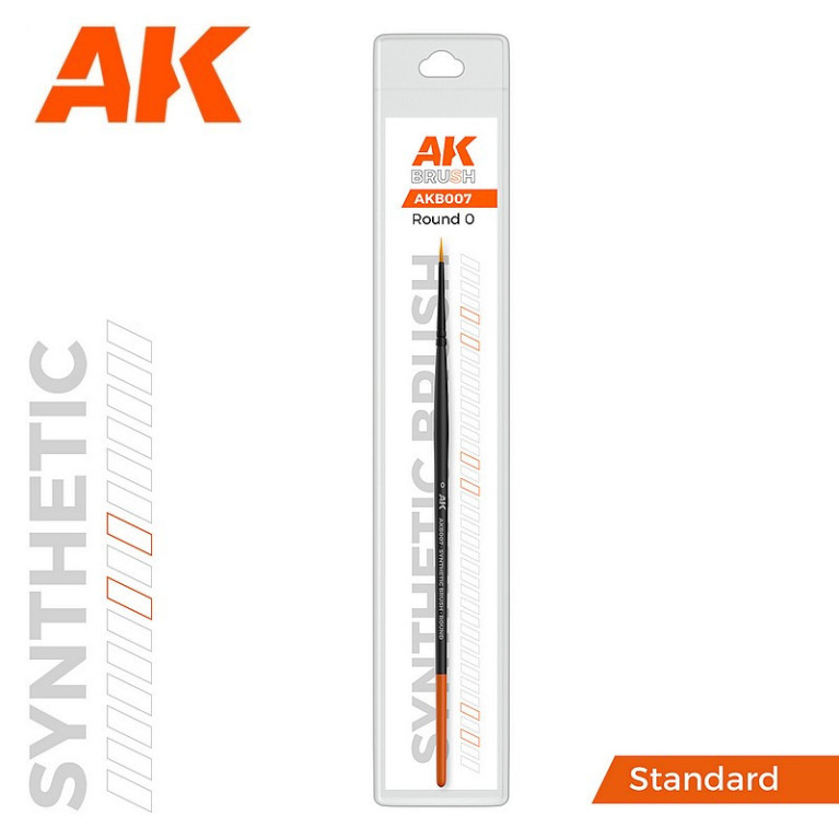 Pinceau synthétique rond à poils longs AK Interactive AKB0X Taille du pinceau:0