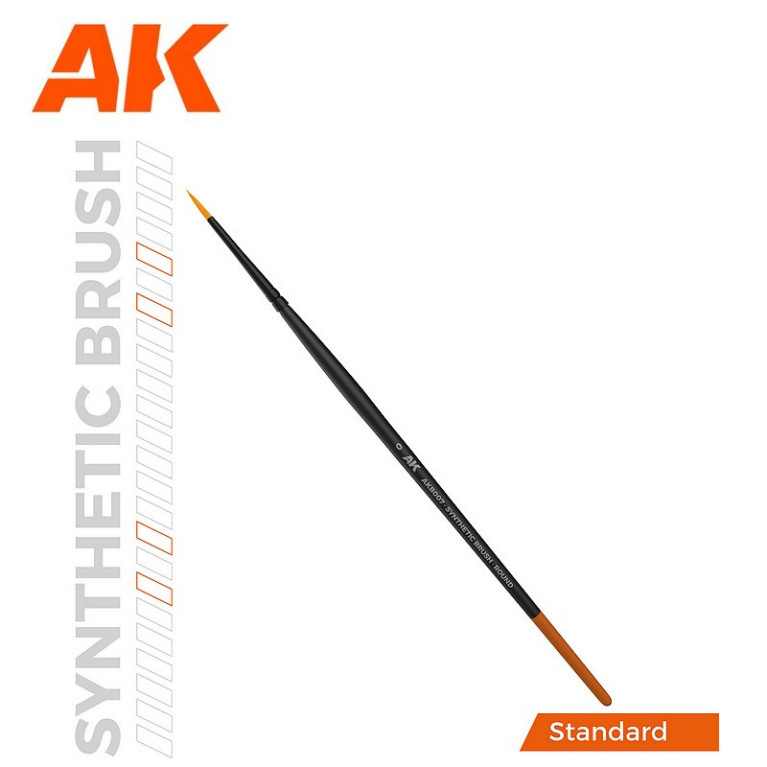 Pinceau synthétique rond à poils longs AK Interactive AKB0X Taille du pinceau:0