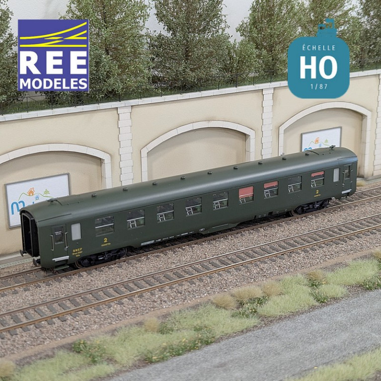 Wagen DEV AO Couchettes Grün 2. Klasse B9c9 myfi 32017 SNCF EP IIIb HO REE VB-401-Maketis