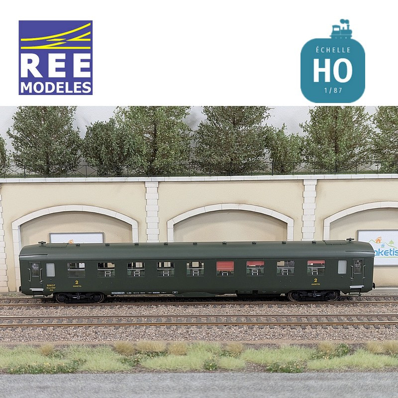 Wagen DEV AO Couchettes Grün 2. Klasse B9c9 myfi 32017 SNCF EP IIIb HO REE VB-401-Maketis