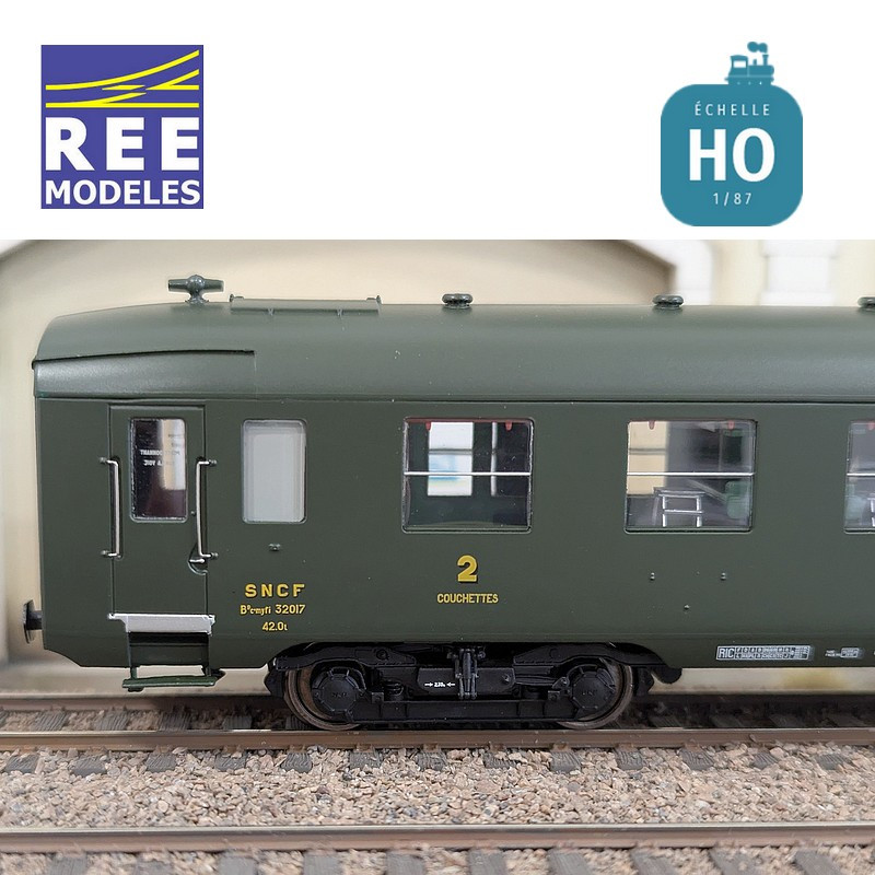 Wagen DEV AO Couchettes Grün 2. Klasse B9c9 myfi 32017 SNCF EP IIIb HO REE VB-401-Maketis