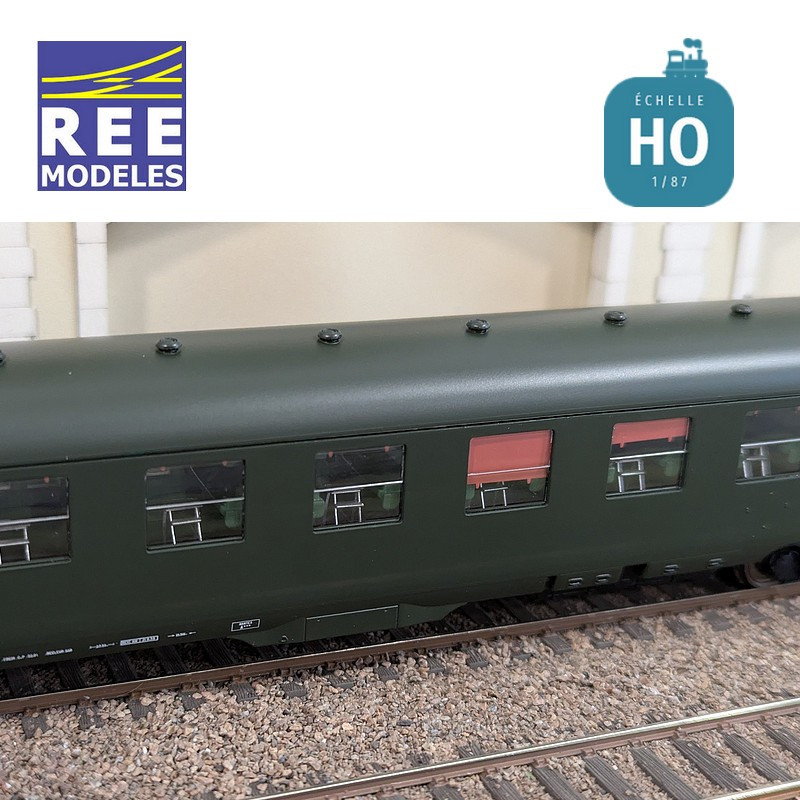 Wagen DEV AO Couchettes Grün 2. Klasse B9c9 myfi 32017 SNCF EP IIIb HO REE VB-401-Maketis