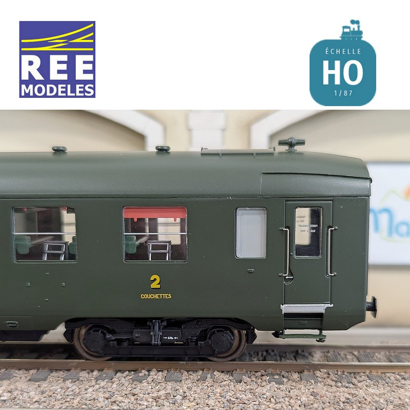 Wagen DEV AO Couchettes Grün 2. Klasse B9c9 myfi 32017 SNCF EP IIIb HO REE VB-401-Maketis