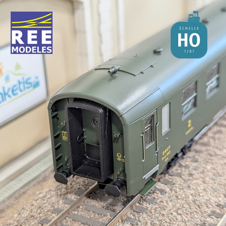 Wagen DEV AO Couchettes Grün 2. Klasse B9c9 myfi 32017 SNCF EP IIIb HO REE VB-401-Maketis