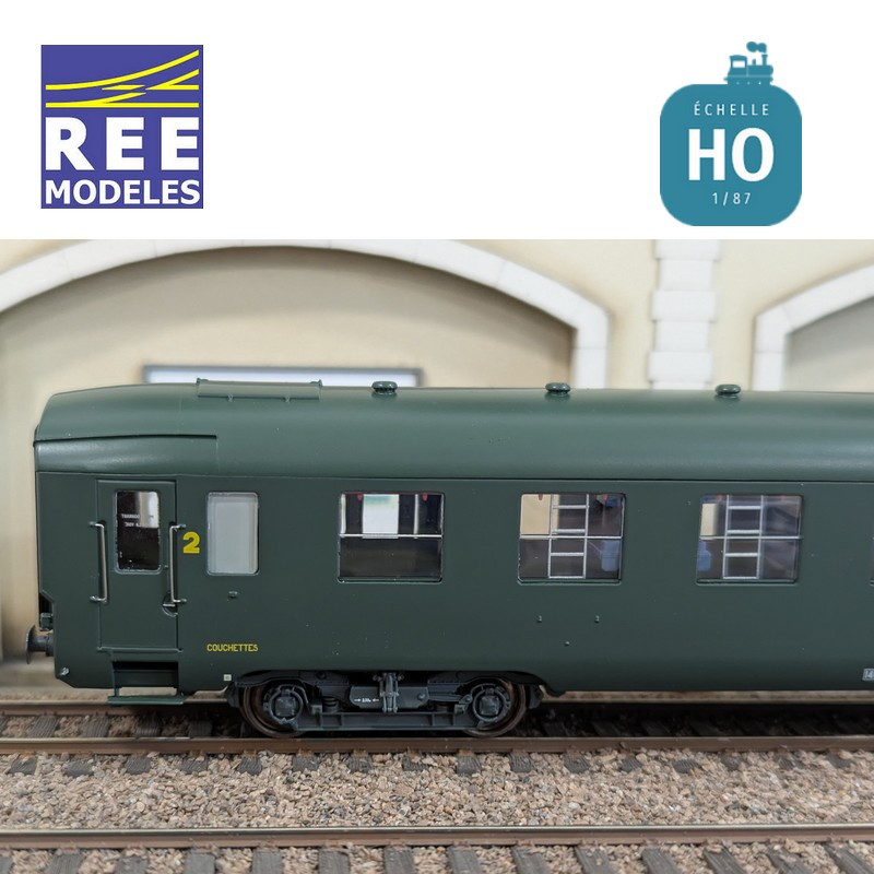 Voiture DEV AO B9c9 Vert logo encadré SNCF EP IV HO REE VB-406-Maketis