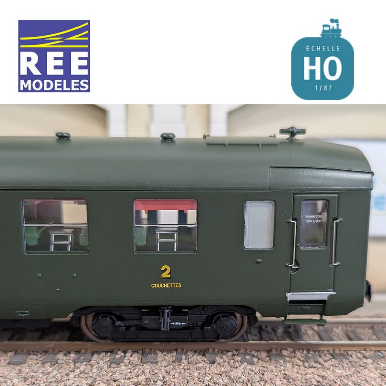 Car DEV AO Berths Green 2nd class B9c9 myfi 32012 SNCF EP IIIb HO REE VB-400-Maketis Car DEV AO Berths Green 2nd class B9c9 myfi 32012 SNCF EP IIIb HO REE VB-400-Maketis