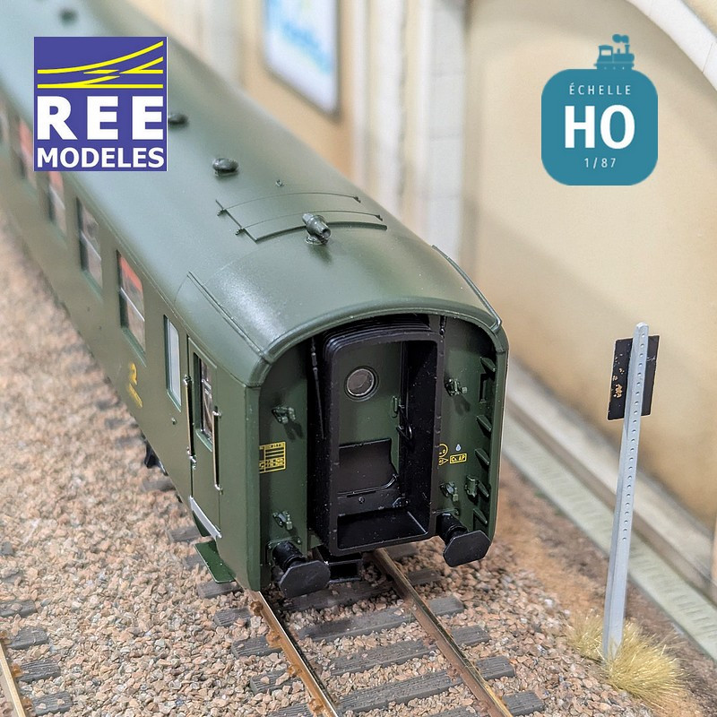 Set of 3 Green DEV AO Couchettes SNCF EP IIIb HO REE VB-399-Maketis carriages
