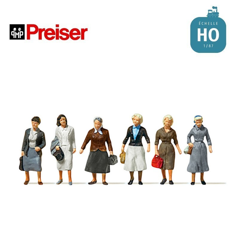 Ouvrières en route vers la Gare HO Preiser 10365 - Maketis