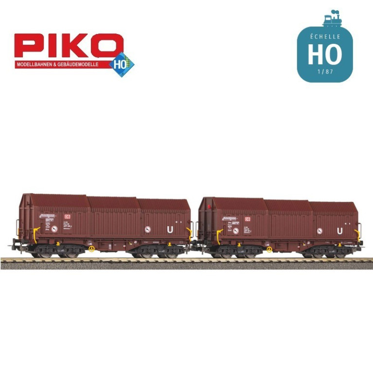 Set 2 wagons télescopiques Shimmns-u DB Cargo Ep VI HO Piko 58293
