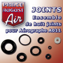 Ensemble de huit joints pour aérographe A011 et A112 Prince August