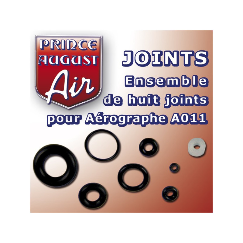 Ensemble de huit joints pour aérographe A011 et A112 Prince August