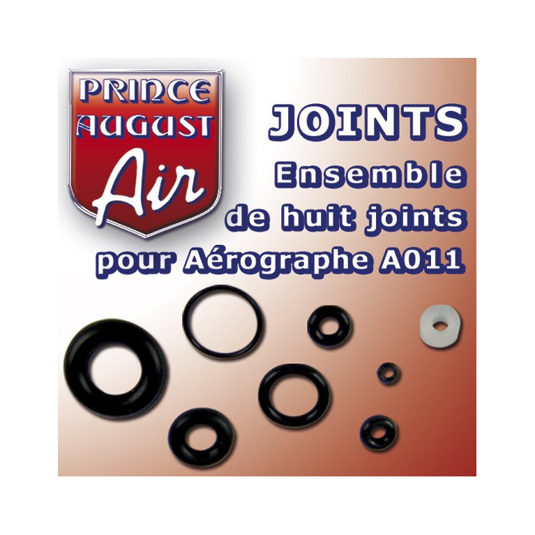 Ensemble de huit joints pour aérographe A011 et A112 Prince August