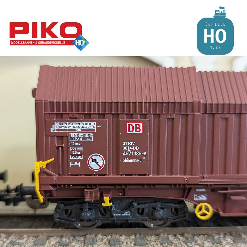 Set 2 wagons télescopiques Shimmns-u DB Cargo Ep VI HO Piko 58293 - Maketis