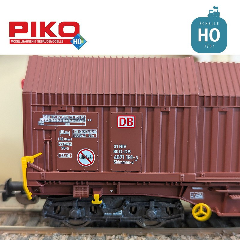 Set 2 wagons télescopiques Shimmns-u DB Cargo Ep VI HO Piko 58293 - Maketis