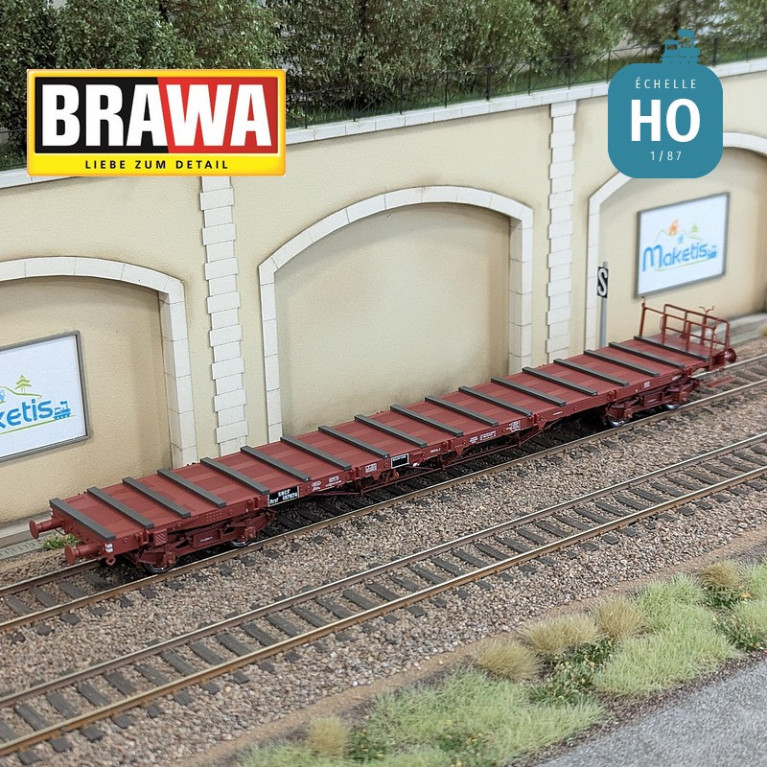 Wagon plat à bogies Rryf SNCF Ep III Brawa 50658 - Maketis Wagon plat à bogies Rryf SNCF Ep III Brawa 50658 - Maketis