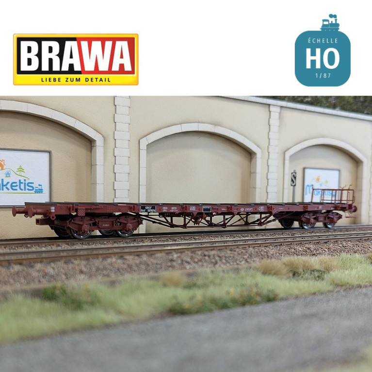 Wagon plat à bogies Rryf SNCF Ep III Brawa 50658 - Maketis Wagon plat à bogies Rryf SNCF Ep III Brawa 50658 - Maketis