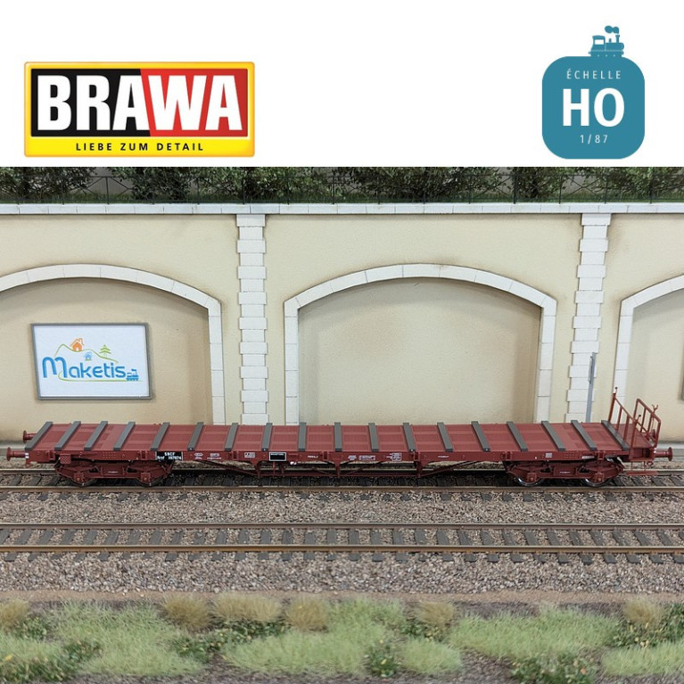 Wagon plat à bogies Rryf SNCF Ep III Brawa 50658 - Maketis Wagon plat à bogies Rryf SNCF Ep III Brawa 50658 - Maketis