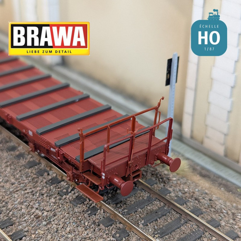Wagon plat à bogies Rryf SNCF Ep III Brawa 50658 - Maketis Wagon plat à bogies Rryf SNCF Ep III Brawa 50658 - Maketis