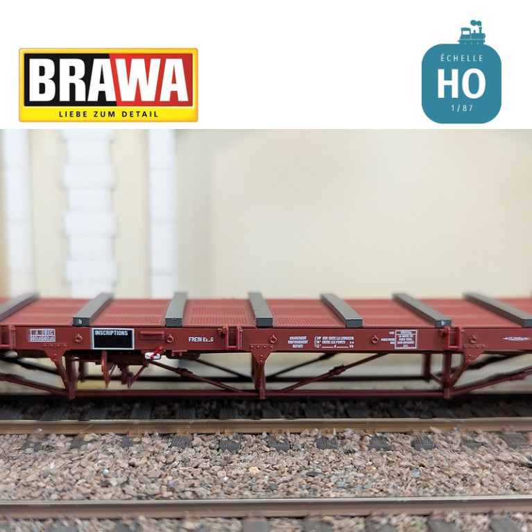 Wagon plat à bogies Rryf SNCF Ep III Brawa 50658 - Maketis Wagon plat à bogies Rryf SNCF Ep III Brawa 50658 - Maketis
