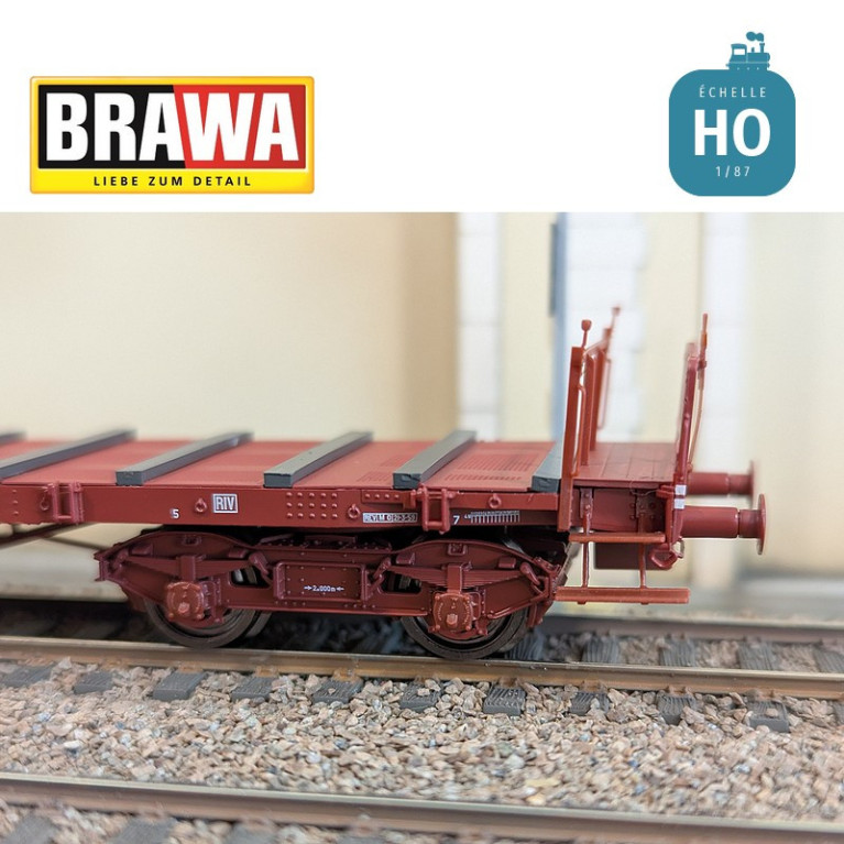 Wagon plat à bogies Rryf SNCF Ep III Brawa 50658 - Maketis Wagon plat à bogies Rryf SNCF Ep III Brawa 50658 - Maketis