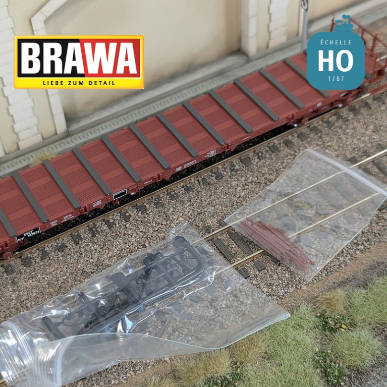 Wagon plat à bogies Rryf SNCF Ep III Brawa 50658 - Maketis Wagon plat à bogies Rryf SNCF Ep III Brawa 50658 - Maketis