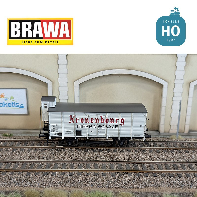 Wagon couvert type Hlf "Kronenbourg" SNCF Ep III HO Brawa 50994 - Maketis