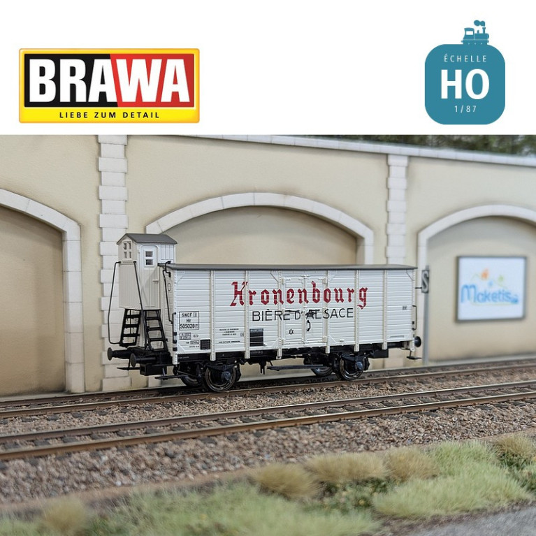 Wagon couvert type Hlf "Kronenbourg" SNCF Ep III HO Brawa 50994 - Maketis