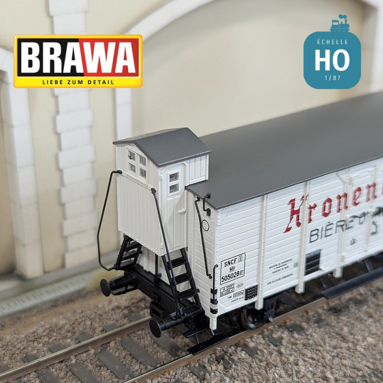 Wagon couvert type Hlf "Kronenbourg" SNCF Ep III HO Brawa 50994 - Maketis