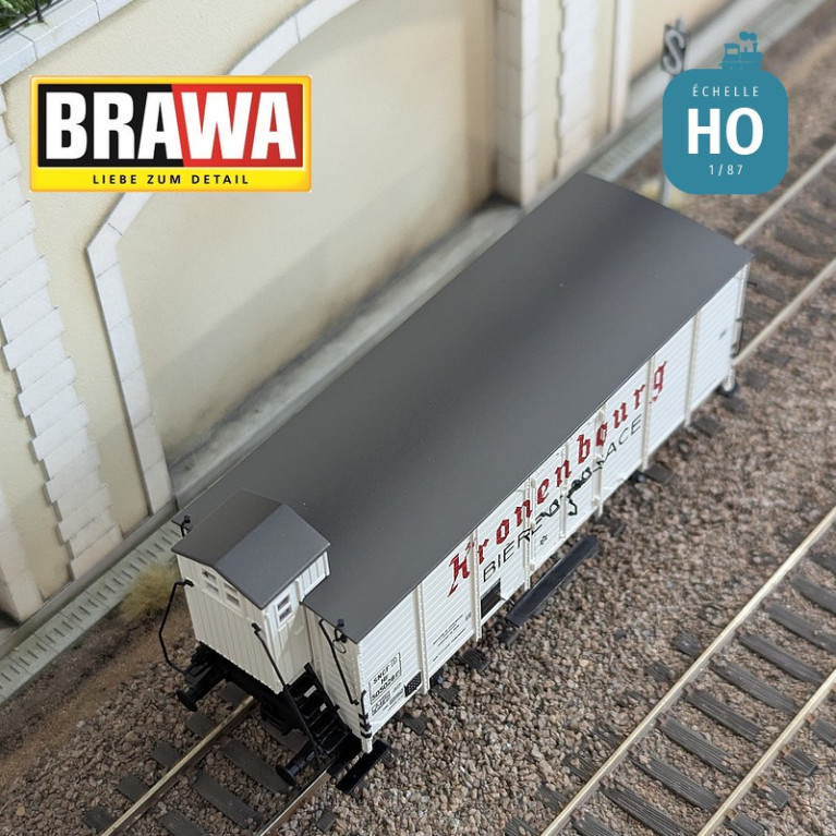 Wagon couvert type Hlf "Kronenbourg" SNCF Ep III HO Brawa 50994 - Maketis